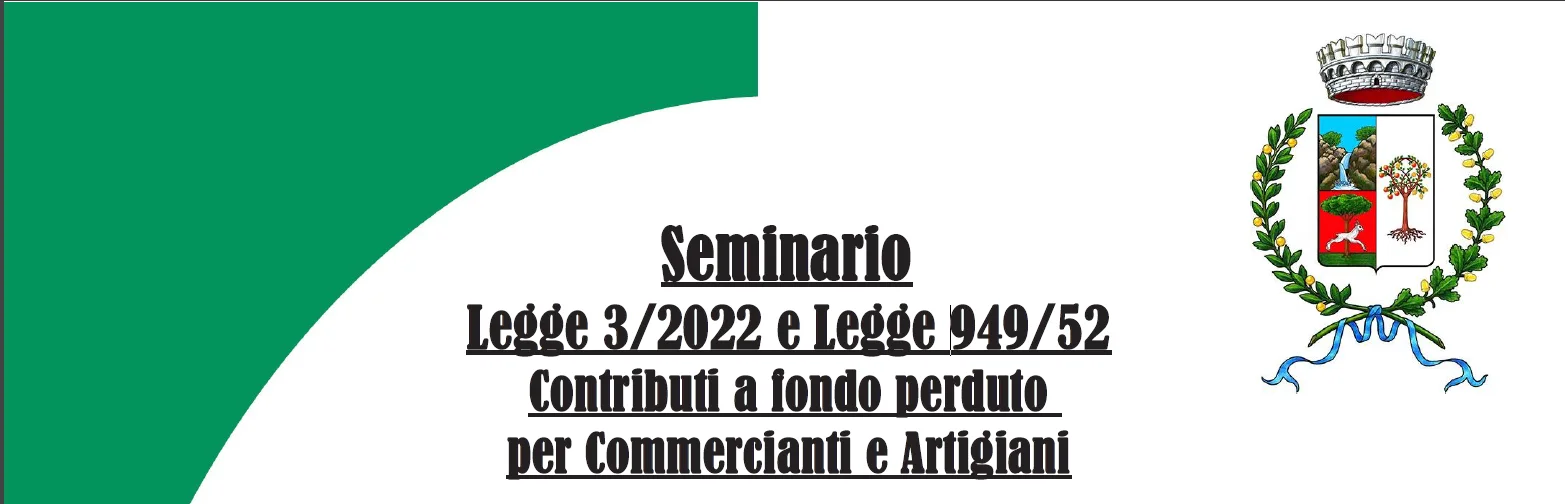 Seminario contributi a fondo perduto per Commercianti e Artigiani