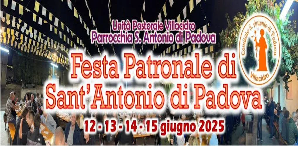 Festa di Sant’Antonio da Padova – Villacidro 12, 13, 14 e 15 Giugno 2025 Piazza Sant’Antonio