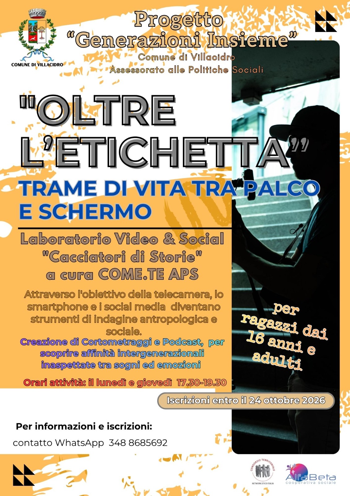 Progetto “Generazioni Insieme”: al via il Laboratorio Video & Social “Cacciatori di Storie”