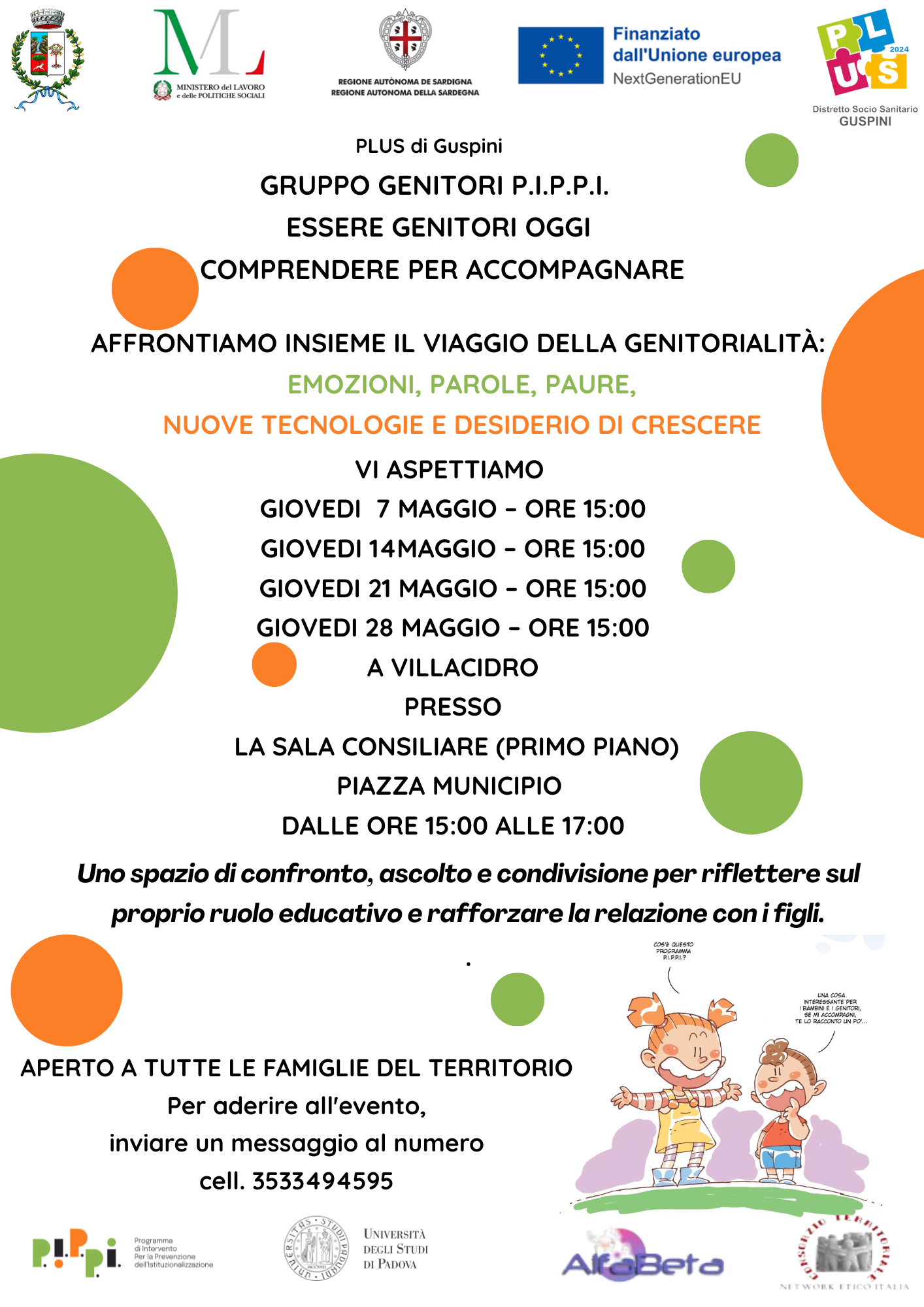 Programma P.I.P.P.I. “Incontri Genitori” – Caledario e tematiche